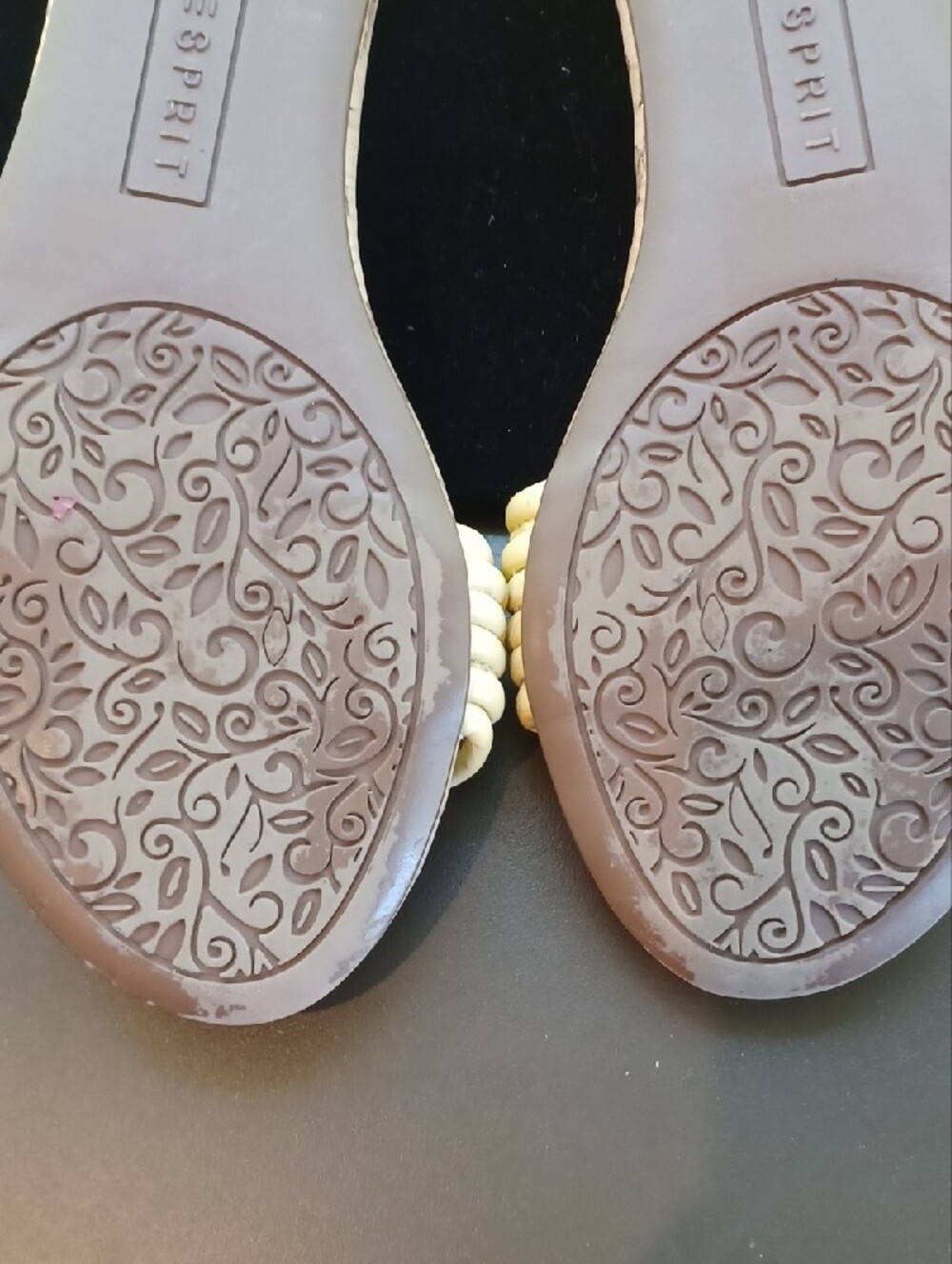 Esprit Women's Light Cream Braided Cork Slide Sandals - Picture 3 of 4